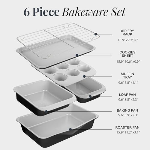 image for Gotham Steel 6 Pc Stackable Baking Pans Set, 70% Space Saving Design, 