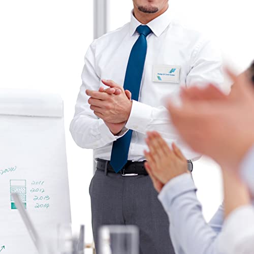 Anjmd 60 Pcs Pin Style Combi Clip Horizontal Name Badge Holders Clear Plastic Horizontal Name Badge Soft Name Holders With Metal Clips And Pins Id Card Holders With Inserts Fit Card (2.2X3.54 Inch) #TOP5