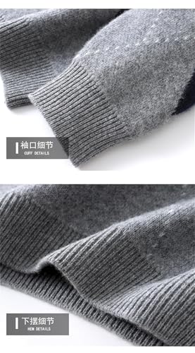 Men's Winter Wool Sweater O-Neck Thickened Lozenge Pullover Business Casual Knitted Jumper Top Large Size Sweater3