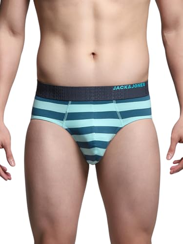 Image of JACK & JONES Men's Cotton Blend Classic Striped Briefs