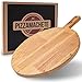 Produktbild PIZZAMACHETE Pizzateller Holz, Pizzabrett aus Kautschukholz, Pizza-Zubehör für zu Hause, Pizza-Schneidebrett Rund, Pizza-Plate für Pizza, Foccacia oder Brot, Pizza-Holzbrett 30,5 cm Durchmesser