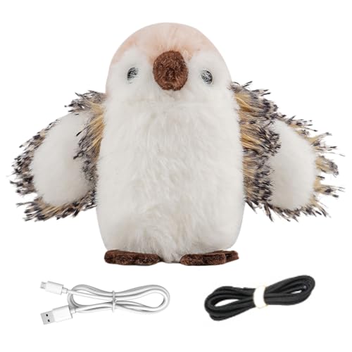 Pájaros para gatos de interior, juguete inteligente realista para gatitos, cuidado del aburrimiento de mascotas, entretenimiento para perros pequeños con sonido para relajarse
