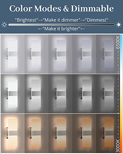 Jackyled Smart Led Wall Sconce, Voice Control 5 Brightness Levels Modern Wall Lights, 4 Modes Dimmable Hardwired Smart Wall Lamps Fixture For Bedroom Living Room Hotel Hallway (2 Pack) #TOP2