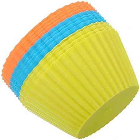 Corner Biz Home - 12Pcs Silicone Cupcake Molds Baking Cake Muffin Cups