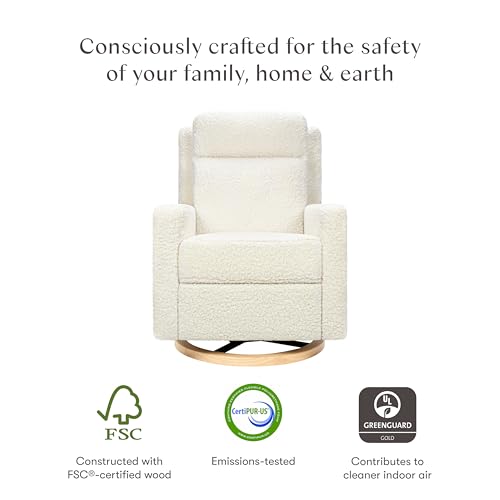Image of babyletto Sigi Pro Power Recliner and Swivel Glider with in Cream Shearling