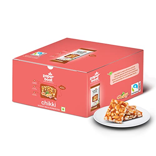 Image of Paper Boat Chikki, Peanut Bar, No Added Preservatives and Colours | Gajak | Sweets | Made with Jaggery | Gazak (Pack of 30, 25 grams Each)