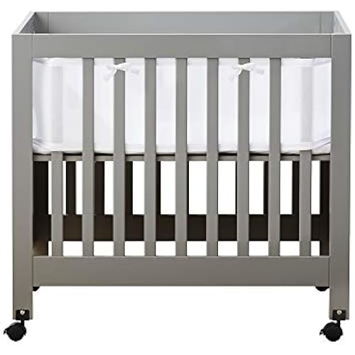 Halo Mini Crib Breathable Mesh Liner for Mini Crib, Classic 3mm Mesh, White, Size 4M Covers 4 Sides FITS MINI Cribs with 38x24” Mattress ONLY