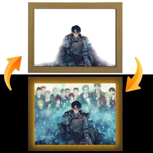 FunLake Attack on Titan LED Art - Levi Ackerman Edition, alimentado por USB, 3 modos de iluminación, ilumina con alas de libertad (Levi·Ackerman)