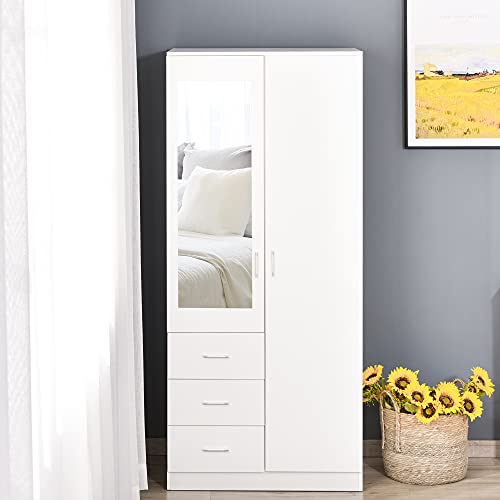 Variante de HOMCOM armario 2 puertas 80×50×180 cm blanco