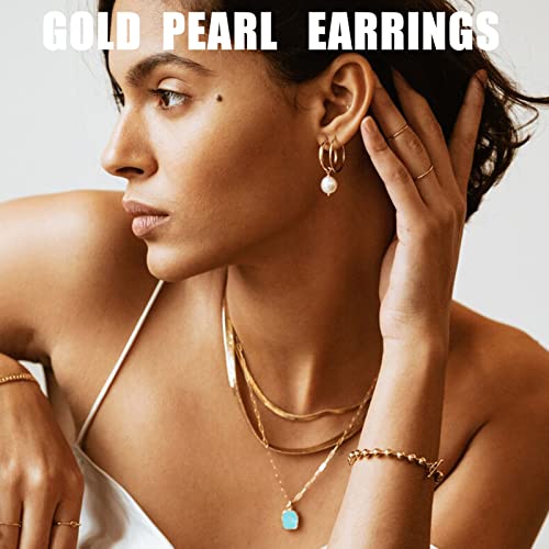 36 Pairs Gold Earrings Set For Women Girls, Fashion Pearl Chain Link Stud Drop Dangle Earrings Multipack Statement Earring Packs, Hypoallergenic Earrings For Birthday Party Christmas Jewelry Gift #TOP2