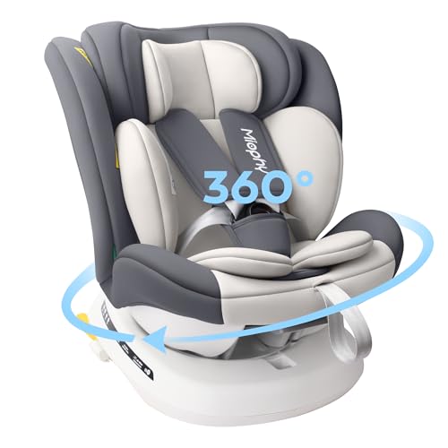 Miophy i-Size Giratoria 360º Silla de Coche, Grupo 0+123, 0-12 años, 40-150 cm, Silla Coche con isofix y Top Tether, Arnés de 5 puntos, Norma ECE R129/04