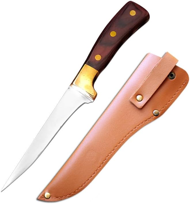 Meat Cleaver,Cleaver Knife 5.7 Inch Stainless Steel Kitchen Meat Cleaver Boning Knife Raw Fish Cutter Butcher Knife With Handle Wood Outdoors Fishing Cooking Knife, LAMAJIGA5844