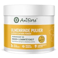 AniForte Ulmenrinde Pulver Hunde & Katzen 100g – bei Sodbrennen & viel Magensäure, Durchfall & Erbrechen, Magenschutz & Darmflora aufbauen, Magen-Darm-Kur, amerikanische Rot-Ulmenrinde Slippery Elm