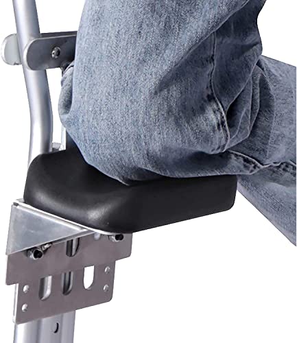 Muleta manos libres con asiento acolchado, soporte de pierna ajustable en altura para discapacidad, lesiones de ancianos, fractura de tobillo, ayuda universal para caminar en el antebrazo para una