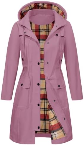 Fashora Regenjacke Damen Wasserdicht Lang Übergangsjacke | Trenchcoat, Softshelljacke, Frühjahrsjacke, Sommerjacke, Outdoorjacke, Herbstjacke, Elegant, Leicht, Kapuze