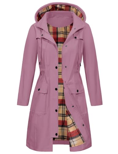 Image of Tuopuda Waterproof Jackets Long Rain Coats for Women Windproof Raincoat