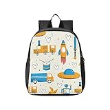 Sac d'école spacieux : un sac principal, un sac avant et deux sacs à bouilloire, compartiment principal à double fermeture éclair, poche avant, beaucoup d'espace pour ranger des livres, des stylos, une boîte à crayons, une pochette à crayons, un carnet à spirale, un classeur pleine grandeur, des collations et des jouets