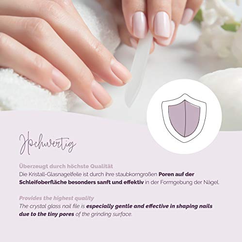 Livella Kristall-Glasnagelfeile – Etui Roségold - Nagelfeile besonders schonend und sanft zu Fingernägeln - Maniküre… – Bild 5