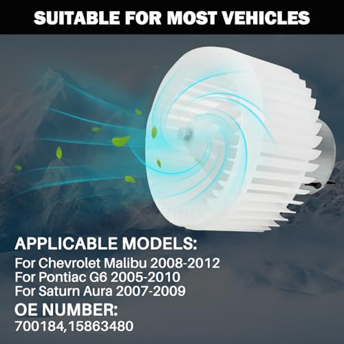 Image of 700184 AC Heater Blower Motor Fan Assembly Fit for Chevy Malibu 2008-2012, for Pontiac g6 2005-2010,for Saturn Aura 2007-2009 15863480