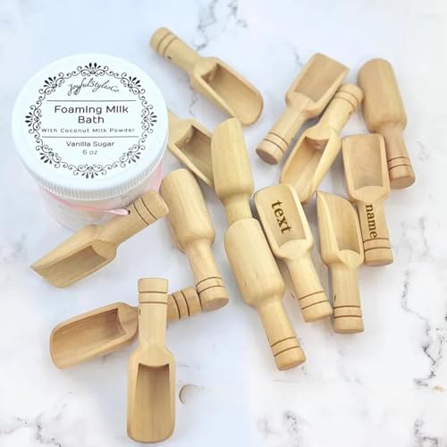 Personalized Mini Wooden Tea Spoons Coffee Scoops Seasoning Candy Spices Bath Salt Milk Powder Scoop Accessories Spoon (5pcs)