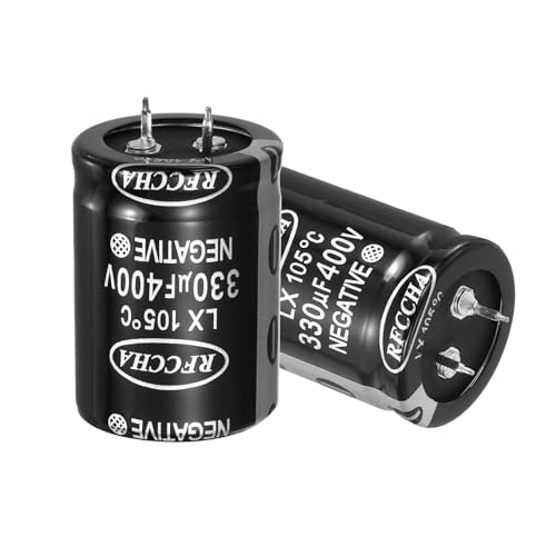 Image of sourcing map 400V 330uF Snap in Electrolytic Capacitor, 2 Pcs 2 Pin Audio Amplifier Aluminum Electrolytic Capacitor for Filter Audio Smart Home Appliances Electronic Component(Black,41x30mm)