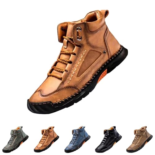 Sawbehind Mens Boots, Saw Behind Men's Comfortable Handmade Outdoor Leather Boots–Waterproof, Arch Support, Spacious Toe Box