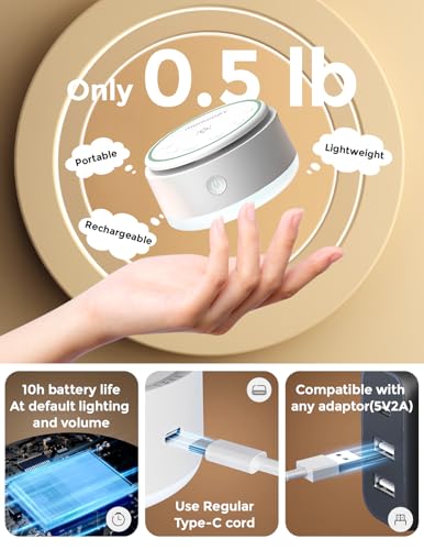 Momcozy Sound Machine for Baby-20 Soothing Sounds & Touch Warm Light Portable White Noise for Kids & Adults for Sleeping Timer and Memory | Ideal Travel Companion & Nursery Must-Have