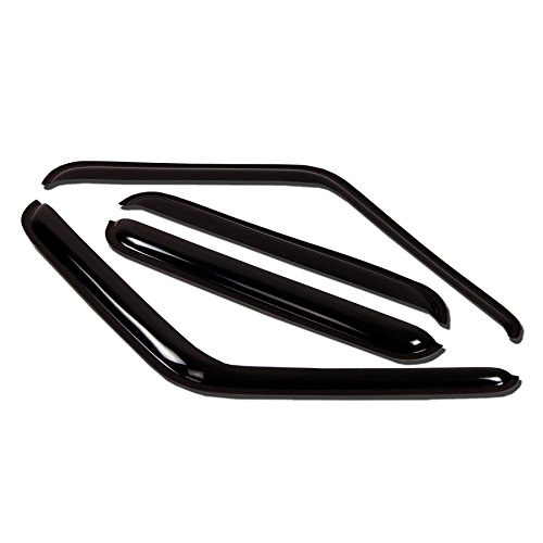 TuningPros WV-097S Window Visor Deflector Rain Guard Dark Smoke 4-pc Set
