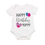 G-Amber Happy Birthday Mommy Baby Boys Girls Romper Bodysuit Infant Funny Jumpsuit Outfit 0-3Months
