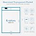 Toolterritary 48 Packs Oversized Dry Erase Pockets Reusable Sleeves with 3 Rings, 6 Assorted Colors 10x14 inch Job Ticket Holder, Heavy Dusty Work Order Sleeves for Classroom, School, Office
