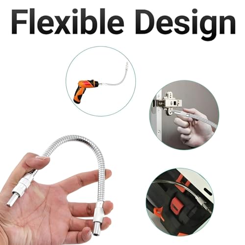 Jetstream 300mm Bit Verlängerung Flexibel, Flexibler Bithalter, Enthält 10 Schraubendreheraufsätze, Geeignet für Bohrmaschinen, Schraubendreher und Elektrowerkzeuge in Engen Räumen