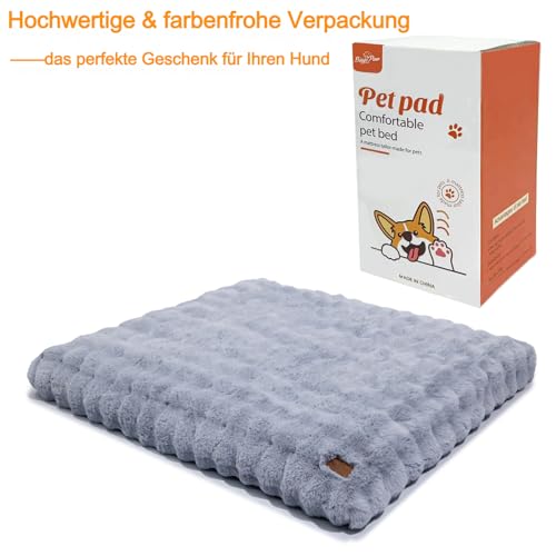 BingoPaw Hundebett Grosse Hunde waschbar: XXL Hundebetten flauschig Plüsch Hundematte für große Hunde, Hundekissen wasserdicht abnehmbar rutschfest, beruhigendes Haustierbett Grau, 120x90x12 cm
