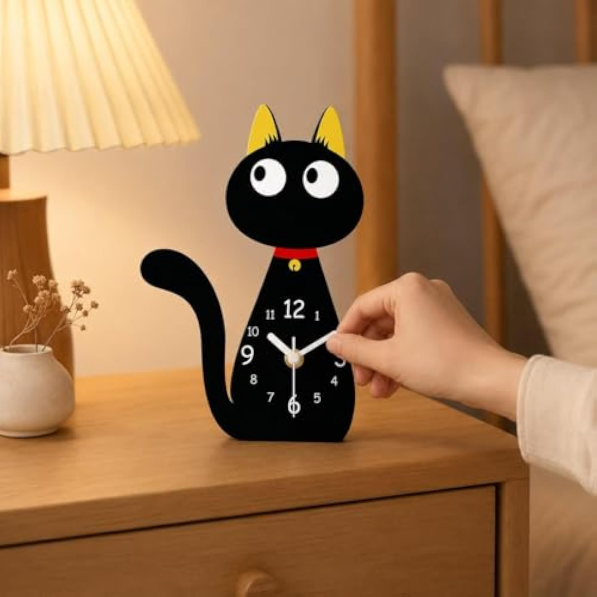 Cat Table Clock Decoration