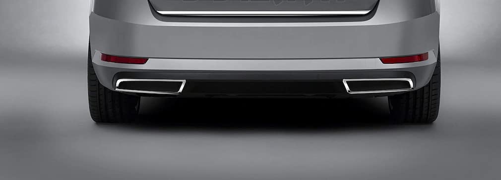 Boa Line - Deflettore di scarico cromato automatico, 2 pezzi, in acciaio inox, compatibile con Skoda Superb III 3V 2015Up
