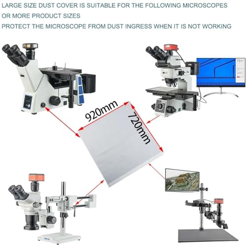Copertura Antipolvere per Microscopio 920 X 720 Mm Copertura Extra Grande Protezione in PVC Previene i Fumi D'olio per Microscopi Attrezzature per Strumenti Scientifici