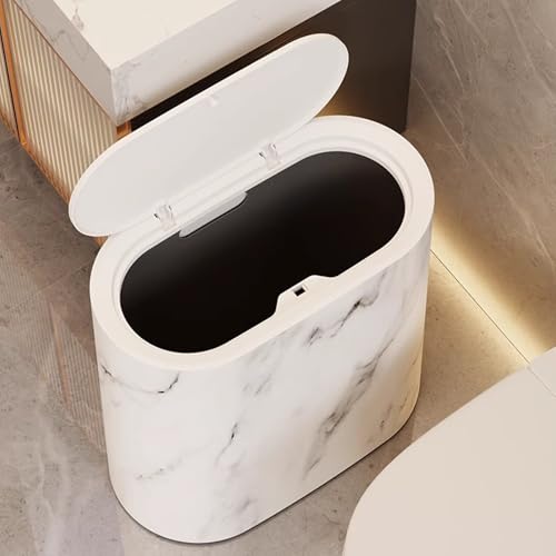 Basurero pequeño con tapa para baño y cocina miniatura 7