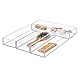 iDesign Schubladenorganizer, mittelgroßer Schubladeneinsatz aus Kunststoff für Besteck und andere Utensilien, Aufbewahrungsbox, durchsichtig, M: 10,2 cm x 30,5 cm