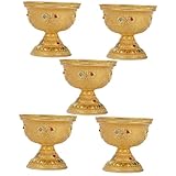 MAGICLULU 5St Yoga-Meditationsschale buddhistischer schmuck wassercontainer Water Container teeglas Tea Cup Geld feuerfeste Schale Kelch Wasserbecher Opfern Angebot anbieten Kupfer Golden