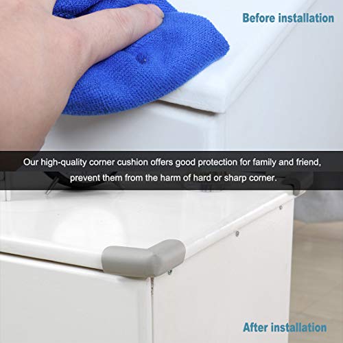 Image of uxcell 2pcs Foam Furniture Desks Edge Cover Pads Protectors Corner Cushions Bumpers Guards Gray