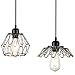 Lot de 2 suspensions industrielles en forme de cage en métal déformables avec cordon réglable E27 pour cuisine, salon, salle à manger