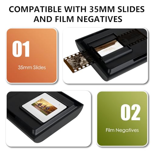 Mobile Film Scanner 35mm, Positive und Negative Diascanner für Scannen und Speichern, Fotoscanner zum Digitalisieren