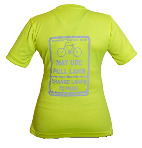 Respect My Lane Womens Reflective Short Sleeve Cyclist May USE Full Lane Cycling Jersey,High-vis Yello,Large
