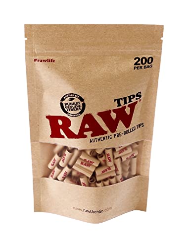 RAW - Lot de 3 paquets de 200 pointes pré-roulées naturelles non raffinées
