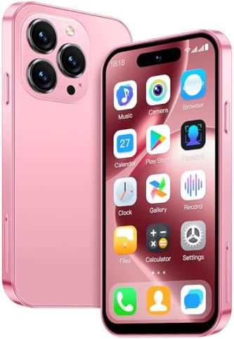 Upgraded Mini Phone with 4.0'' HD Touchscreen Mini Smartphone 2000mAh Battery Dual SIM Little Mobile Phone World's Smallest Phone with Face ID App Download Kids Cellphone Pocket 2GB+16GB Pink