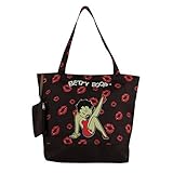 Betty Boop Tote Bag Fashion Shoulder Bag (Black Kiss)