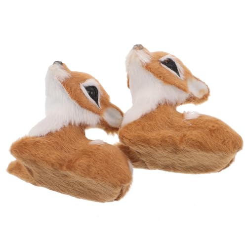 POPETPOP 2 pièces Figurines Renne de Noël Peluche Réaliste Décorations Compactes pour Table Cheminée Maison Fête