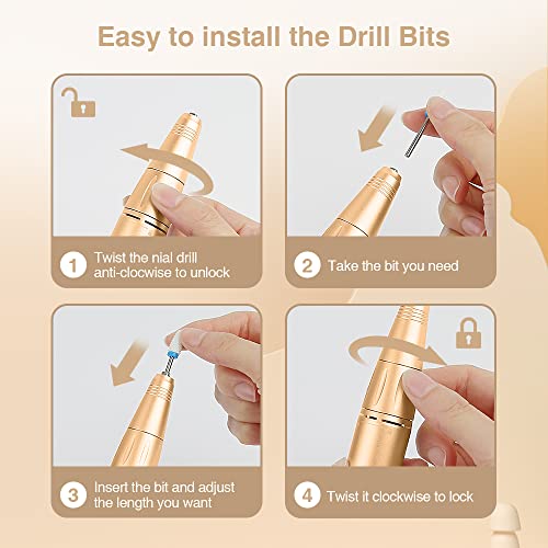 Broca de unha para unhas acrílicas Kit profissional 30000RPM da Scienbeauty, unhas de gel - Conjunto