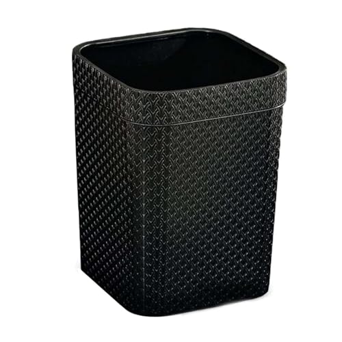 Poubelle compacte carrée noire en plastique 1 pièce pour maison et intérieur