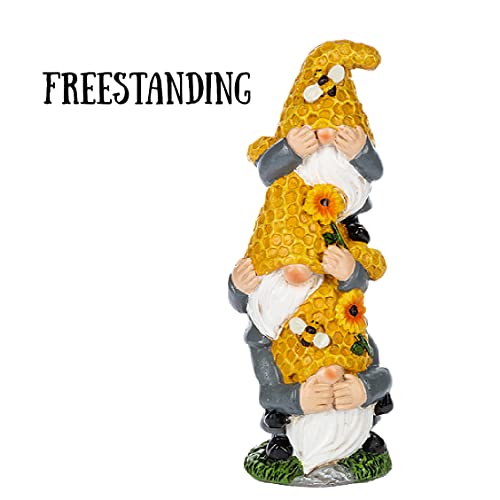 Honey Bee Gnomes Statue, Hear No See No Speak No Evil Honeybee Figurine, Lucky, Magical, Yellow & Black Faceless Fairy Bumblebee Home Decor #TOP1