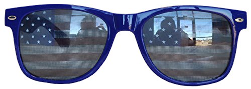 Image of OWL Classic American Flag Sunglasses USA Patriot Colored Lens 4th of July
